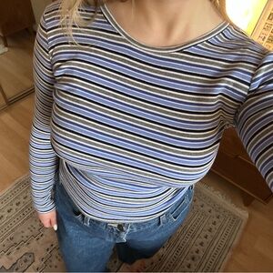 100% cotton striped long sleeve